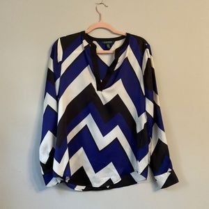 XS Lauren by Ralph Lauren Blue Silk shirt